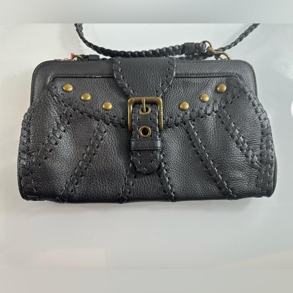 Isabella Fiori whiplash revival tabs clutch H64004 black